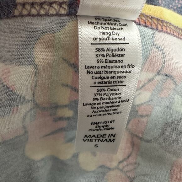 Lularoe Classic Tee Womens Small Blue Multicolor Floral Basic Boho Colorful - Picture 6 of 10